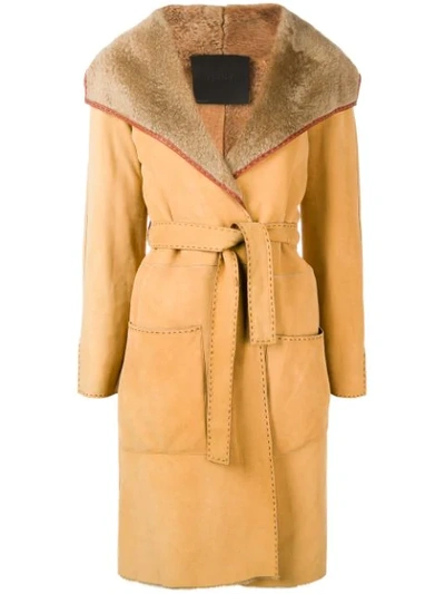 Fendi Vintage 2000's Tied Midi Coat - Brown