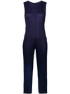 Issey Miyake Pleats Please By  Cropped Sleeveless Jumpsuit - Blue