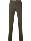 Incotex Skinny Check Trousers In Brown