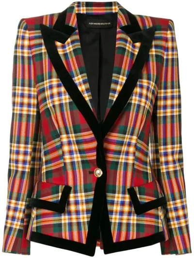 Alexandre Vauthier Checked Button Blazer - Red