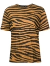 Proenza Schouler Tiger Print Short Sleeve T In Brown