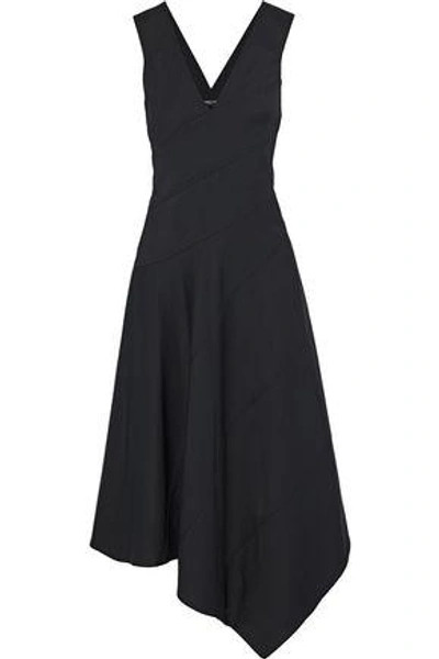 Derek Lam Woman Asymmetric Crepe Midi Dress Black