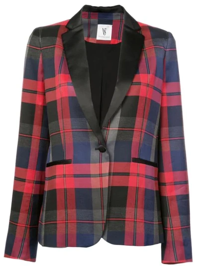 Valentina Shah Gaia Plaid Blazer - Red