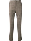 Dondup Tailored Checked Trousers In Brown