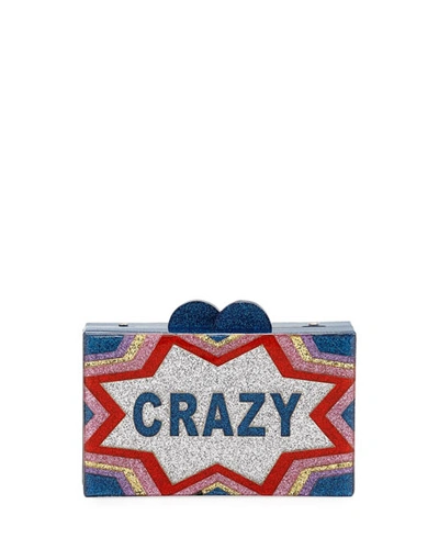 Bari Lynn Girls' Crazy/cool Glittered Acrylic Box Clutch Bag In Multi