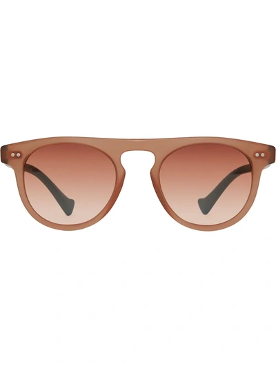 Burberry Eyewear The Keyhole Round Frame Sunglasses - Red