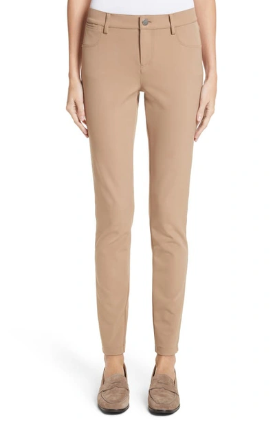 Lafayette 148 Mercer Acclaimed Stretch Mid-rise Skinny Jeans In Cammello