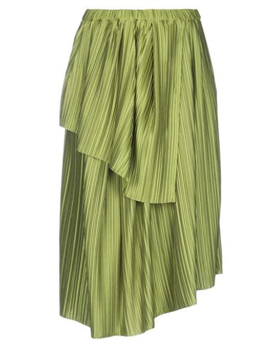 Christian Wijnants Suzu Draped Asymmetric Plisse Midi Skirt In Green
