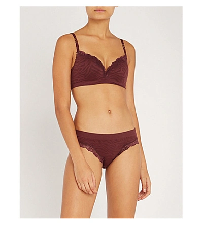 Stella Mccartney Stella Seamless Contour Bra In Aubergine