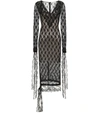 Christopher Kane Tie-detailed Stretch-chantilly Lace Midi Dress In Black