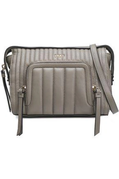 Dkny Quilted Leather Shoulder Bag In Mushroom