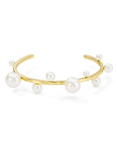 Rebecca Minkoff Sophia Simulated Pearl Cuff Bracelet In Gold