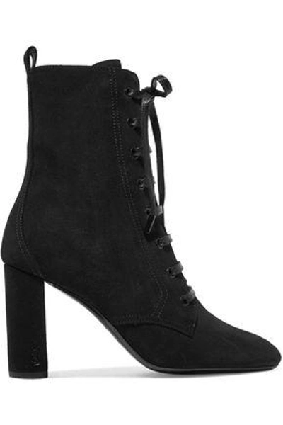 Saint Laurent Suede Ankle Boots In Black