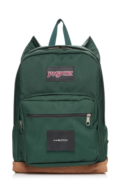 Pushbutton Canvas Backpack In Green