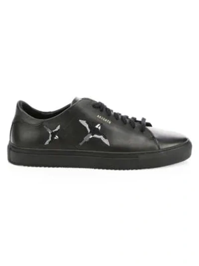 Axel Arigato Clean Bird-embroidered Leather Sneakers In Navy