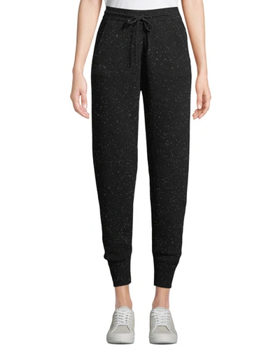 Theory Arleena Speckled Cashmere Jogger Pants In Black Multi
