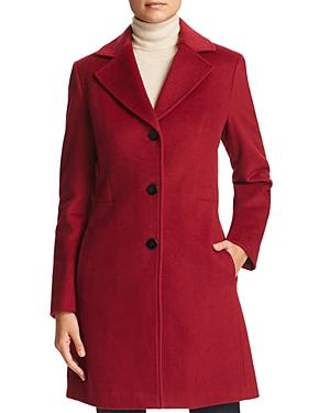 Calvin Klein Single-Breasted Button Front Coat In Scarlet | ModeSens