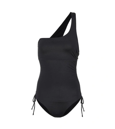 Melissa Odabash Polynesia One-shoulder Ruched One-piece Swimsuit In Black
