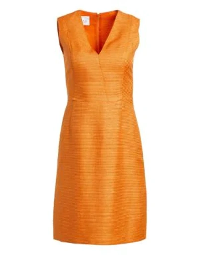 Akris Punto V-neck Shift Dress In Tangerine