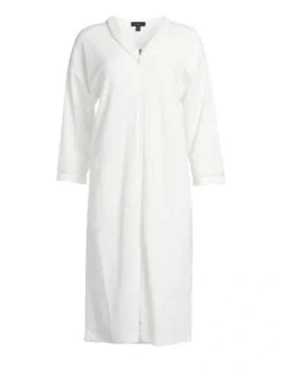 Saks Fifth Avenue Collection Textured Cotton Bathrobe In Snow