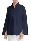 Akris Punto Buttoned Sleeve Blouse In Blu Mare
