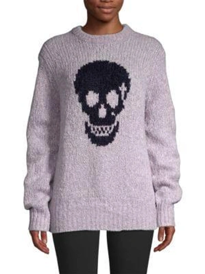 360cashmere Madonna Skull Wool-blend Sweater In Lilac Navy Skull