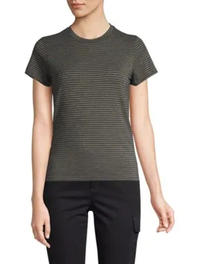 Atm Anthony Thomas Melillo Sparkle Stripe Jersey Schoolboy Tee In Charcoal