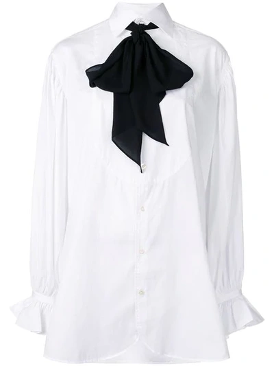 Polo Ralph Lauren Necktie Buttoned Shirt In White