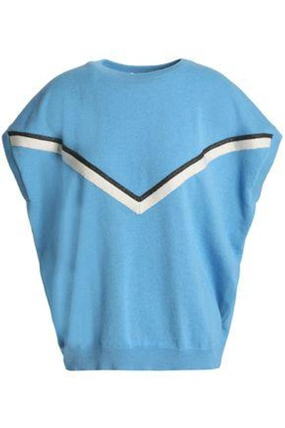 Brunello Cucinelli Bead-embellished Cashmere Sweater In Azure