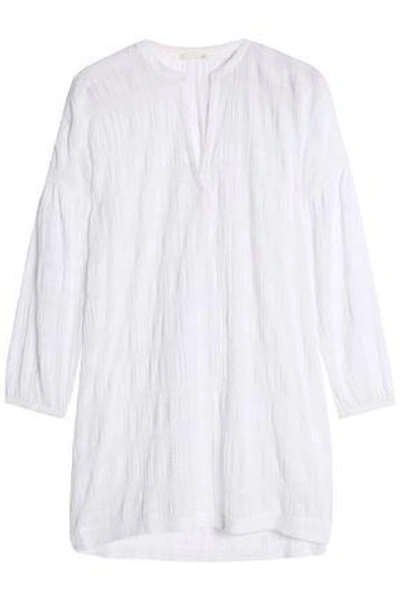 Skin Woman Cotton-blend Gauze Jacquard Nightdress Off-white