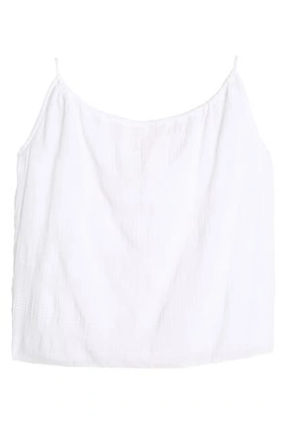 Skin Cotton-blend Gauze Jacquard Pajama Top In Off-white