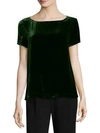Eileen Fisher Velvet Tee In Hemlock