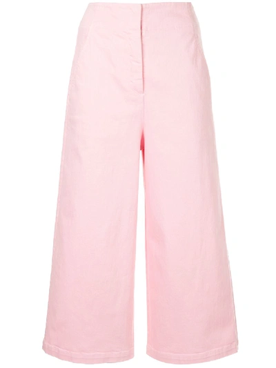 Tibi High-rise Wide-leg Jeans In Pink