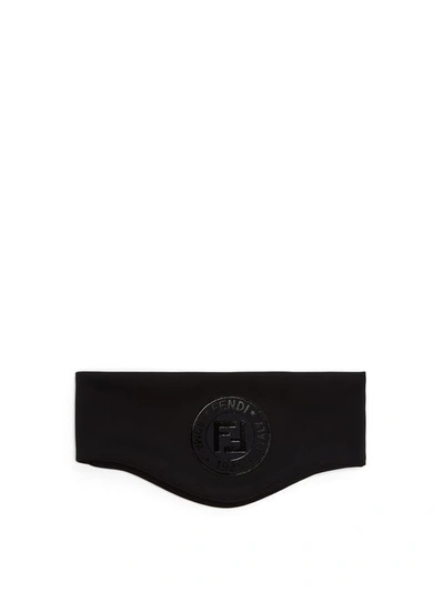 Fendi Appliquéd Stretch-jersey Headband In Black