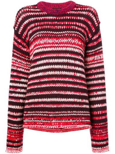 Calvin Klein 205w39nyc Striped Chunky Knit Jumper - Red