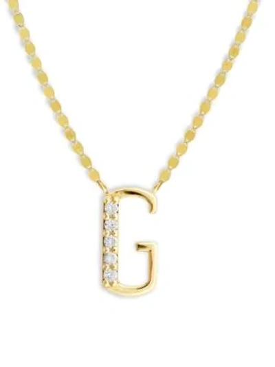 Lana Jewelry 14k Yellow Gold Diamond Necklace In Initial G