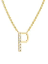 Lana Jewelry 14k Yellow Gold Diamond Necklace In Initial P
