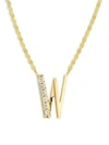 Lana Jewelry 14k Yellow Gold Diamond Necklace In Initial W