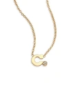 Zoë Chicco Diamond & 14k Yellow Gold Initial Pendant Necklace In Initial C
