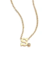 Zoë Chicco Diamond & 14k Yellow Gold Initial Pendant Necklace In Initial S