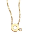 Zoë Chicco Diamond & 14k Yellow Gold Initial Pendant Necklace In Initial O