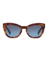 Valentino 20mm Gradient Sunglasses In Light Havana