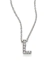 Roberto Coin 18k White Gold Initial Love Letter Pendant Necklace With Diamonds, 16