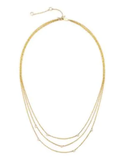 Celara 14k Yellow Gold & Diamond Layered Necklace