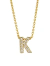 Roberto Coin Tiny Treasures Diamond & 18k Yellow Gold Initial Necklace In Initial K