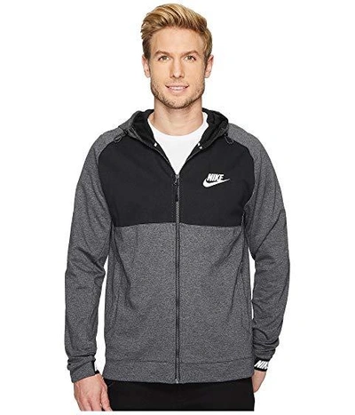 Nike Sportswear Advance 15 Full Zip Hoodie, Charcoal  Heather/black/black/white | ModeSens