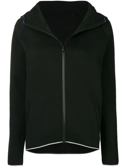 Roqa Long-sleeve Zipped Hoodie In Black