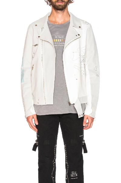 C2h4 X Number (n)ine Musician Hybrid Leather Jacket In White