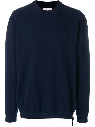 Laneus Long-sleeve Fitted Jumper In Blue