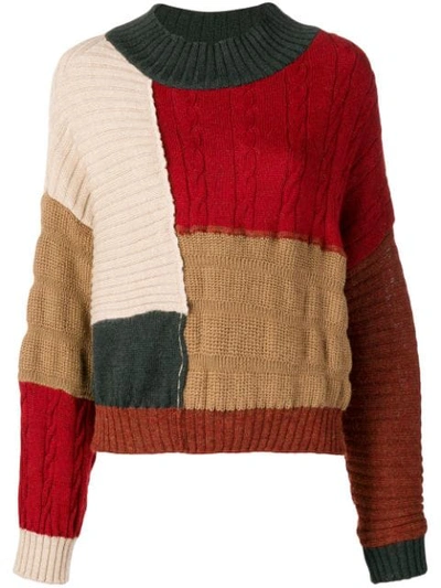 Miaoran Colour-block Jumper In Red